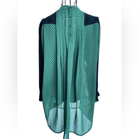 CABI Get Together Black Sweater Green Sheer Back Top, Size Small - Picture 3 of 6